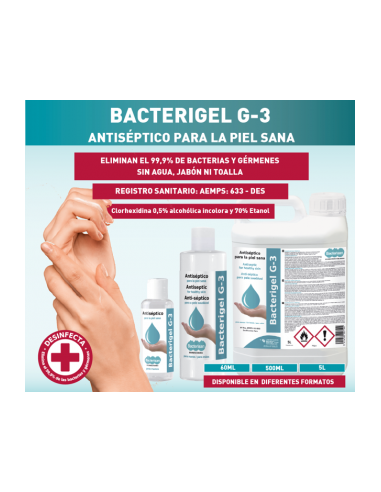 GEL HIDROALCOHÓLICO Bacterigel G-3 500ml