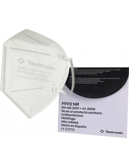 50 MASCARILLAS FFP2  NR Teelmask CE0370 BLANCAS- Made in Spain