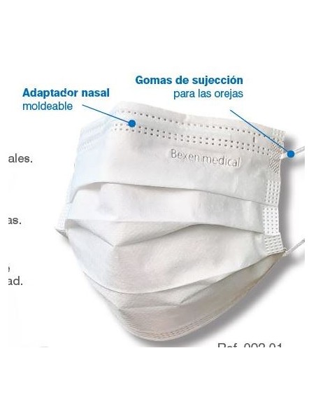MASCARILLA BEXEN QUIRÚRGICA TIPO IIR pack 50 uds - Made in spain