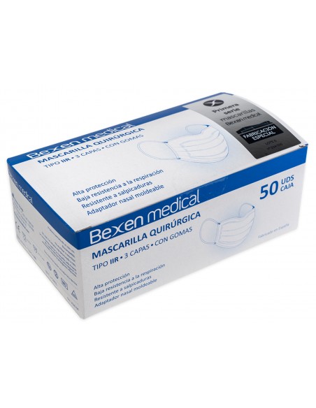 MASCARILLA BEXEN QUIRÚRGICA TIPO IIR pack 50 uds - Made in spain